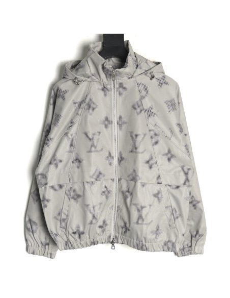 Louis Vuitton monogram full print trench coat zip up jacket,Louis Vuitton