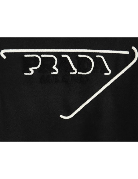 Prada lambswool patchwork baseball jacket,Prada