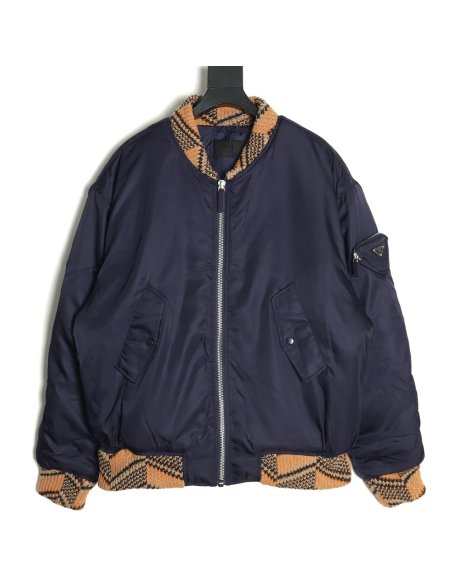 Prada sweater-lined cotton bomber jacket,Prada