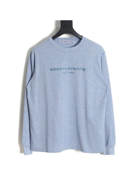 Alexander Wang 23FW glitter long-sleeved T-shirt,Alexander Wang