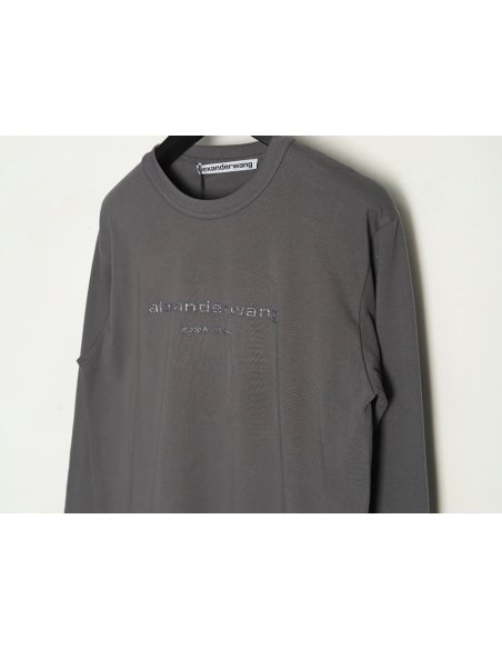Alexander Wang 3D embossed glitter logo long-sleeved T-shirt,Alexander Wang