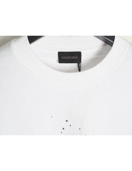 Balenciaga Mottled Letters Ink Print Short Sleeve T-shirt,Balenciaga