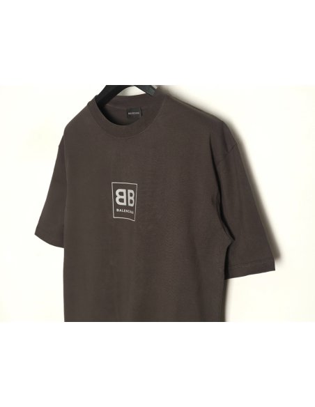 Balenciaga Square Double B Lock Print Short Sleeve T-shirt,Balenciaga