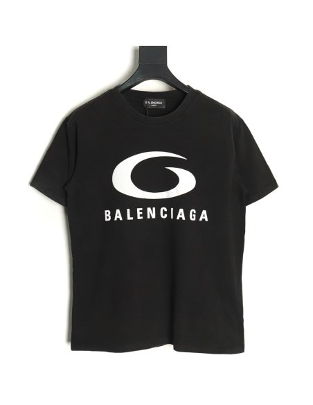Balenciaga white ring logo print short-sleeved T-shirt,Balenciaga