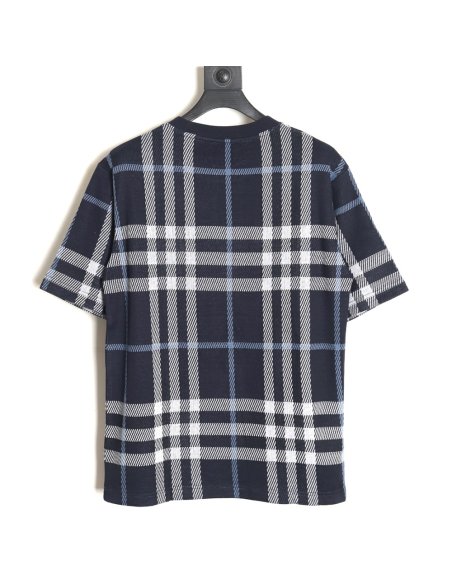 Burberry 24ss check knitted short-sleeved T-shirt TSK2,Burberry