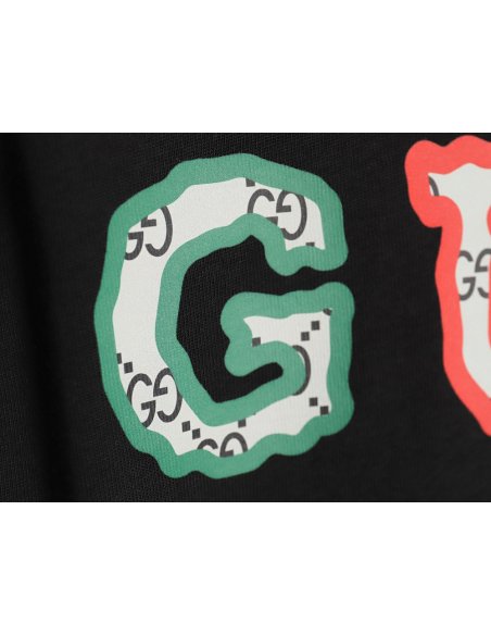 Gucci 24SS colorful lettering short-sleeved T-shirt_TSK1,Gucci