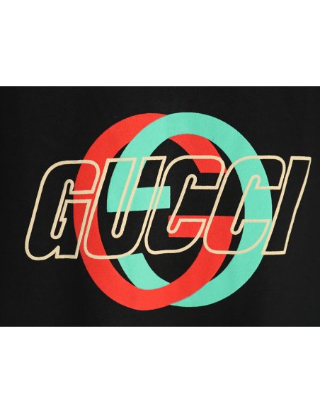 Gucci Double G interlocking logo foam print short-sleeved T-shirt TSK1,Gucci