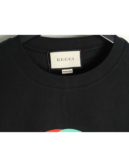 Gucci Double G interlocking logo foam print short-sleeved T-shirt TSK1,Gucci