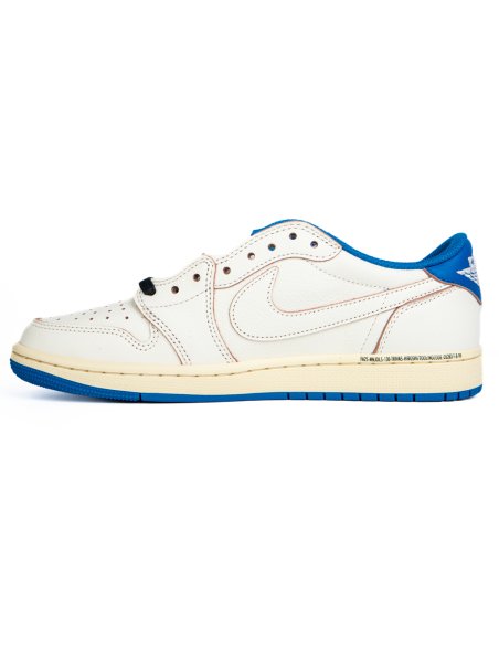 Fragment Design x Travis Scott x Air Jordan 1 Retro Low OG SP Sail Military Blue with high quality,best top AIR JORDAN 1 LOW