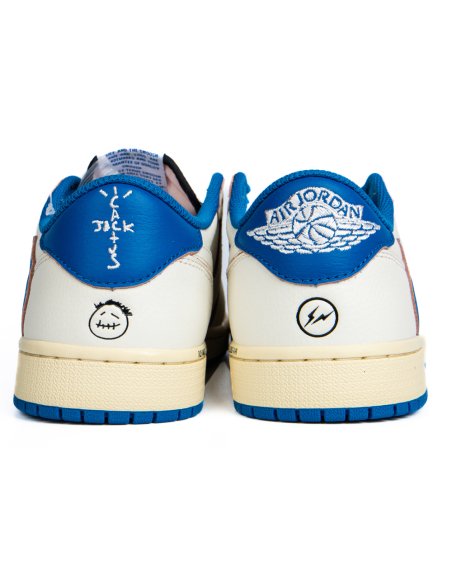 Fragment Design x Travis Scott x Air Jordan 1 Retro Low OG SP Sail Military Blue with high quality,best top AIR JORDAN 1 LOW