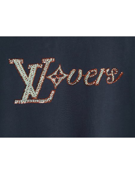 Louis Vuitton embroidered lettering short-sleeved T-shirt TSK1,Louis Vuitton