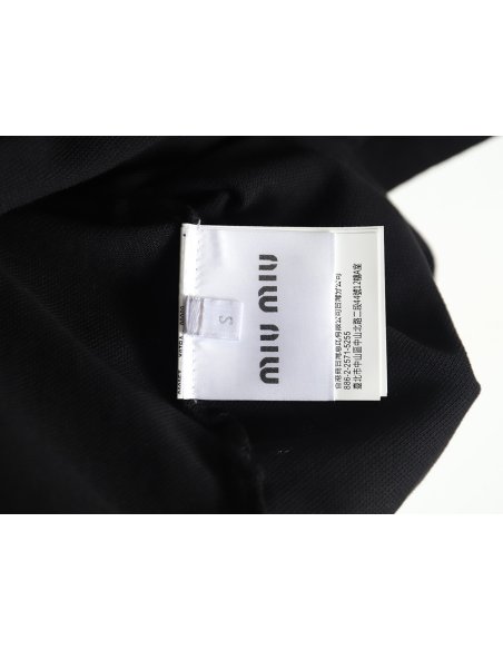MIU MIU 24SS Embroidered Polo Short Sleeve T-Shirt TSK1,Miu Miu