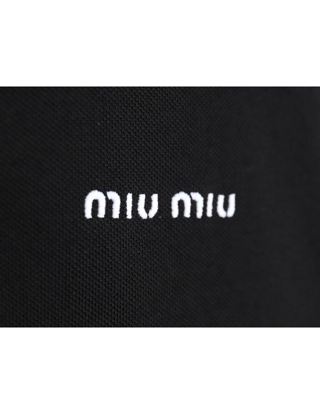 MIU MIU 24SS Embroidered Polo Short Sleeve T-Shirt TSK1,Miu Miu
