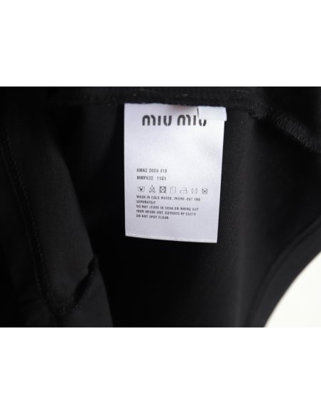 Miu Miu 24SS rhinestone lettering short-sleeved T-shirt,Miu Miu