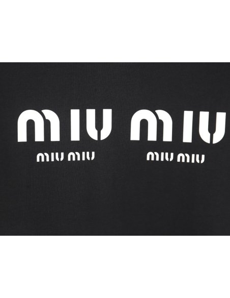 Miu Miu 24SS rhinestone lettering short-sleeved T-shirt,Miu Miu