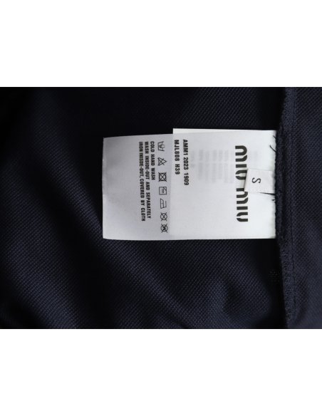 Miu Miu Lettering Embroidered Lapel Long Sleeve T-Shirt,Miu Miu