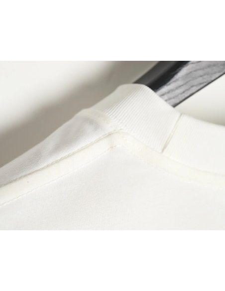 Prada Neckline Metal Triangle Logo Short Sleeve T-Shirt,Prada