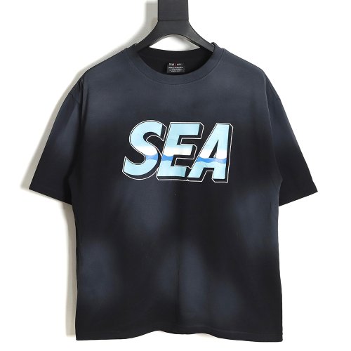 Saint Micheal 23SS sea letter washed short-sleeved T-shirt,Saint Michael