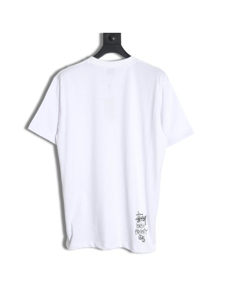 Stussy 2024 Peace ProsperityTee Doll Slogan Back Slogan Short Sleeve T-Shirt TSK1,Stussy