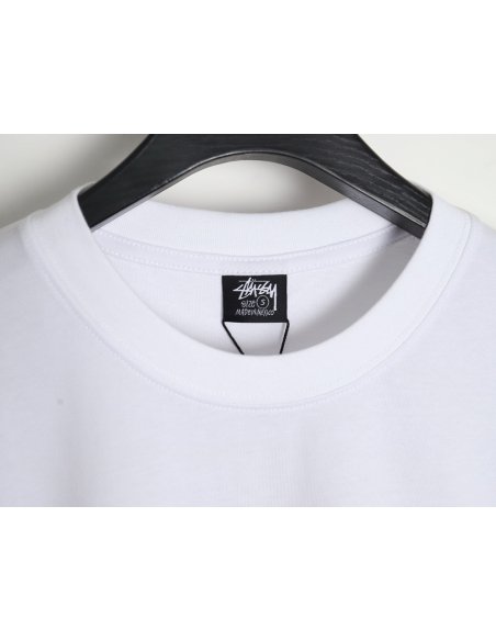 Stussy 2024 Peace ProsperityTee Doll Slogan Back Slogan Short Sleeve T-Shirt TSK1,Stussy