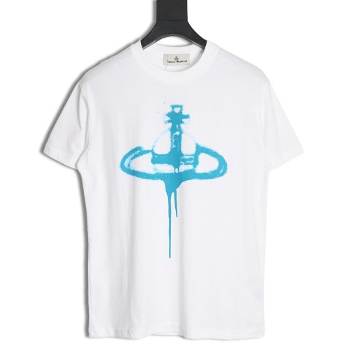 Vivienne Westwood 24SS inkjet Saturn logo short-sleeved T-shirt,Vivienne Westwood