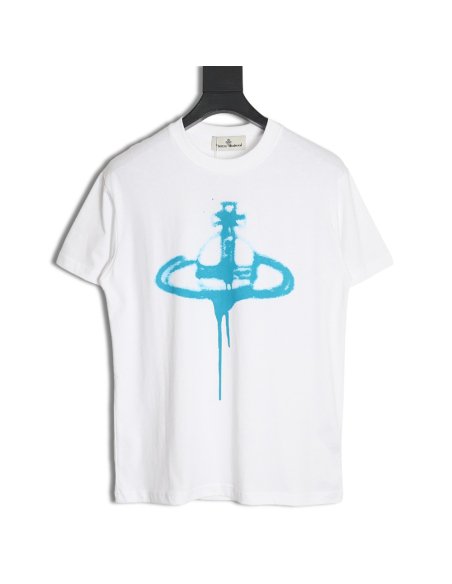 Vivienne Westwood 24SS inkjet Saturn logo short-sleeved T-shirt,Vivienne Westwood