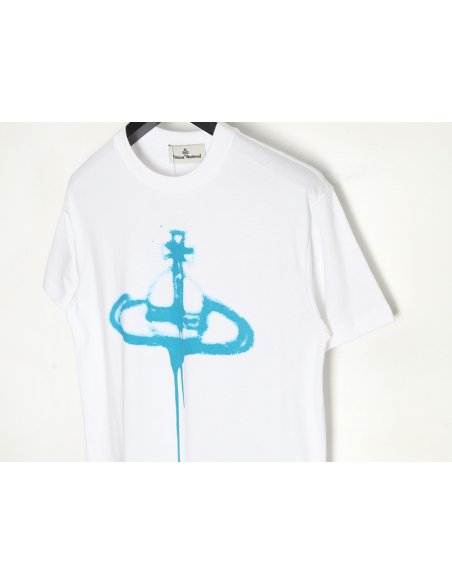 Vivienne Westwood 24SS inkjet Saturn logo short-sleeved T-shirt,Vivienne Westwood