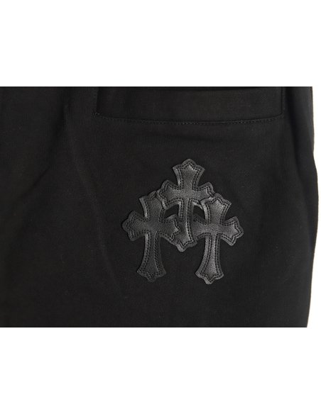 Chrome Heart leather cross logo trousers,Chrome Hearts