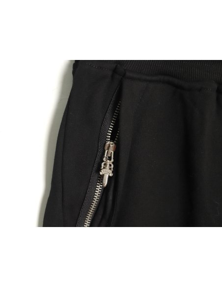 Chrome Heart leather cross logo trousers,Chrome Hearts