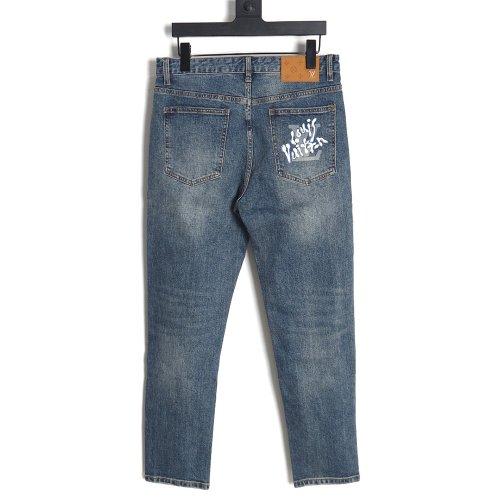 Louis Vuitton graffiti back pocket jeans,Louis Vuitton