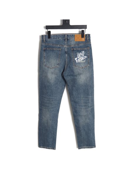 Louis Vuitton graffiti back pocket jeans,Louis Vuitton