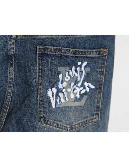 Louis Vuitton graffiti back pocket jeans,Louis Vuitton