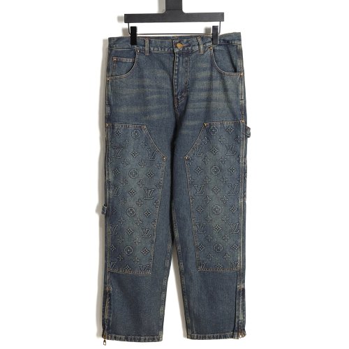 Louis Vuitton LV Louis Vuitton embossed presbyopic cargo jeans,Louis Vuitton