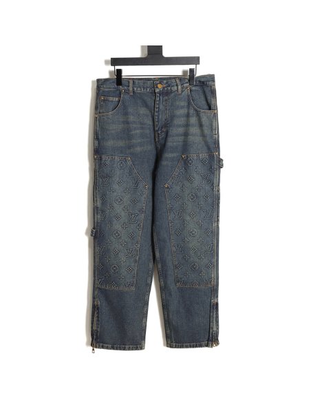 Louis Vuitton LV Louis Vuitton embossed presbyopic cargo jeans,Louis Vuitton