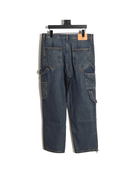 Louis Vuitton LV Louis Vuitton embossed presbyopic cargo jeans,Louis Vuitton