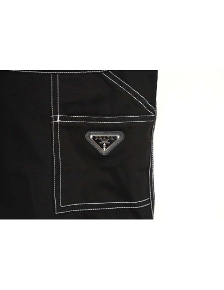 Prada PRD 23FW contrast topstitched stretch wide-leg trousers,Prada