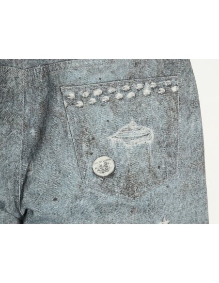 Supreme   HJR joint trompe l¡¯oeil graffiti printed jeans,Supreme