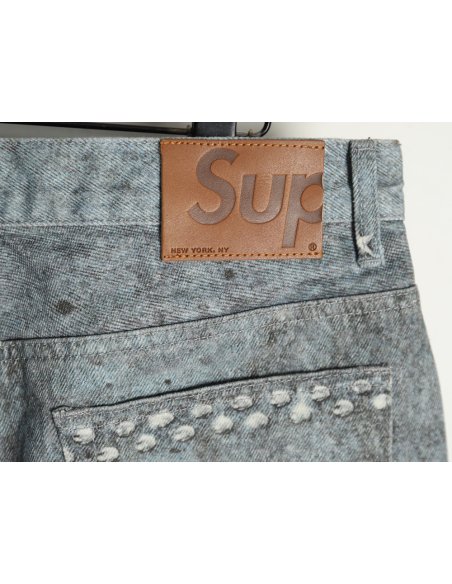 Supreme   HJR joint trompe l¡¯oeil graffiti printed jeans,Supreme