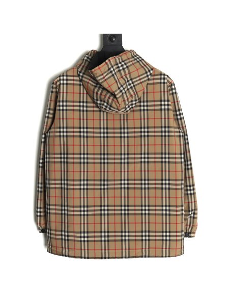 Burberry Check Reversible Button Hooded Jacket,Burberry
