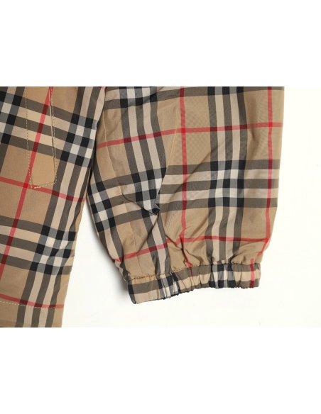 Burberry Check Reversible Button Hooded Jacket,Burberry