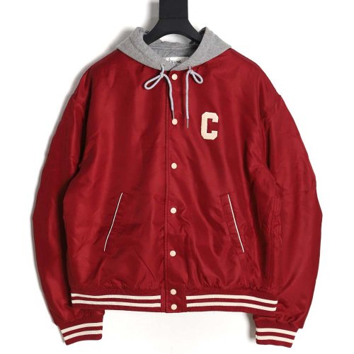 Celine Celine new embroidered letter hooded cotton jacket,Celine