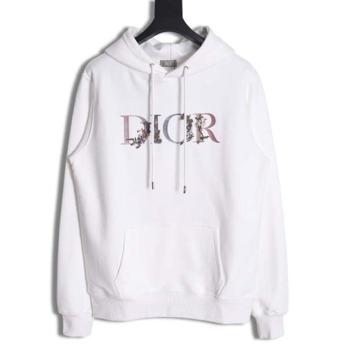 Dior Dior 22Fw gradient floral letter embroidered hooded sweatshirt,Dior