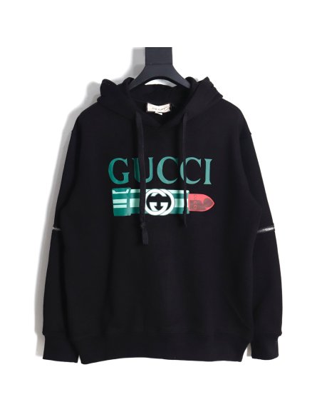 GUCCI lipstick print detachable hooded sweatshirt,Gucci