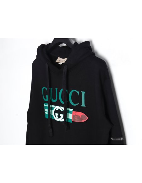 GUCCI lipstick print detachable hooded sweatshirt,Gucci