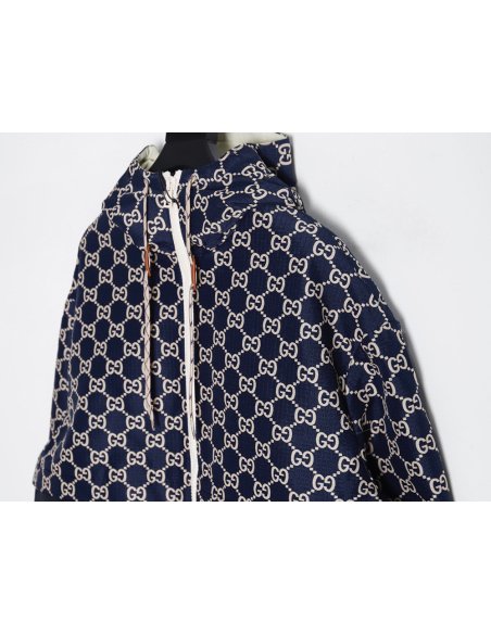 Gucci new color block sleeve detachable hooded jacket,Gucci