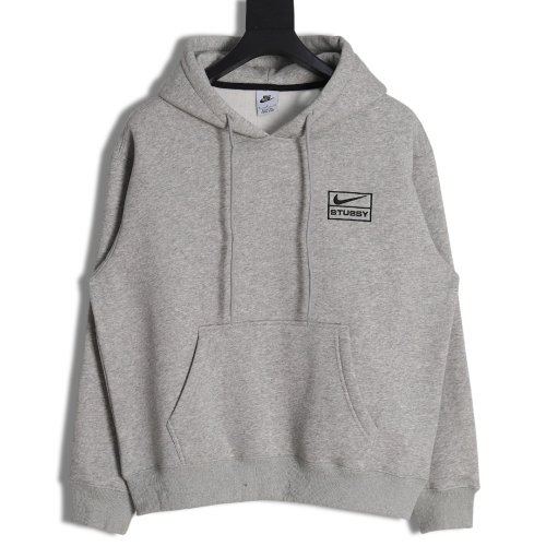 Nike   Stussy co-branded embroidered logo hooded fleece sweatshirt,Nike