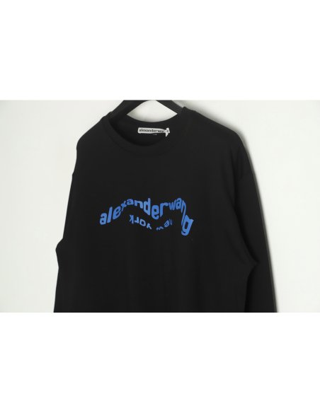 Alexander Wang 22FW Twisted Letters Crewneck Sweatshirt TSK1,Alexander Wang