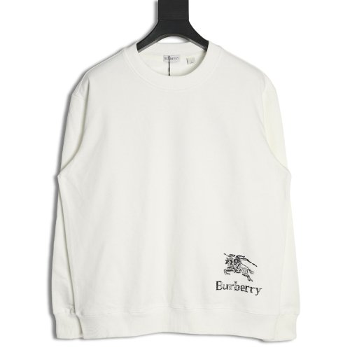 Burberry hem embroidered war horse crew neck sweatshirt,Burberry