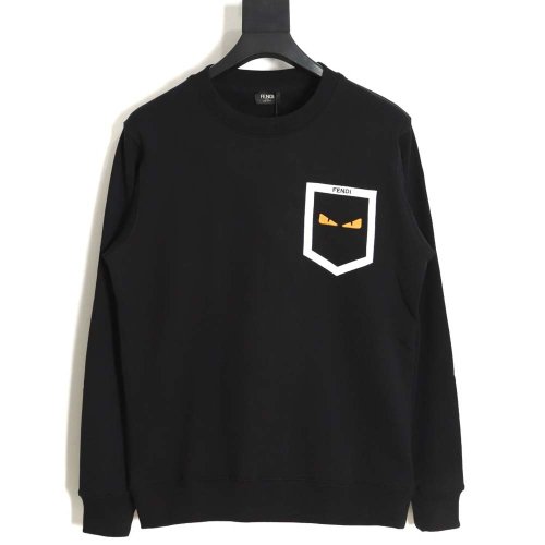 FENDI Fendi FD fake pocket monster eyes round neck sweatshirt_CM_1,Fendi
