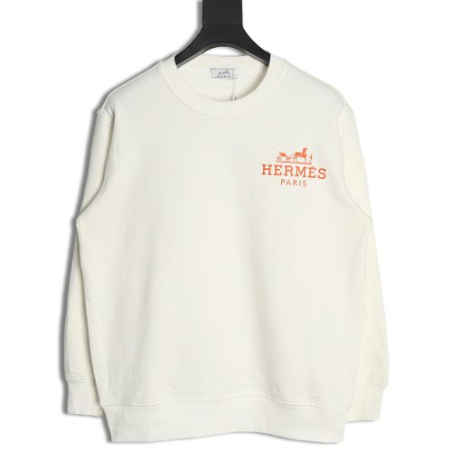 Hermes logo print crew neck sweatshirt,Hermes